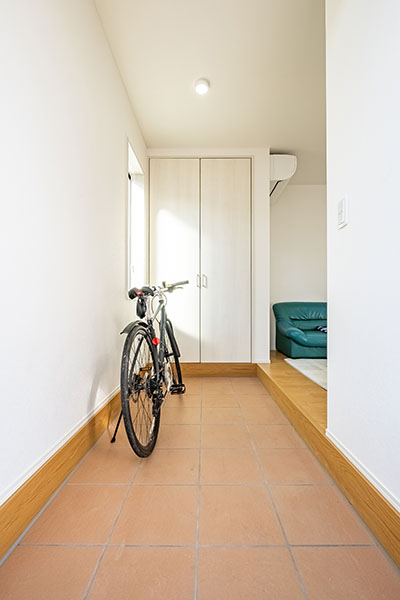 自転車が入る玄関